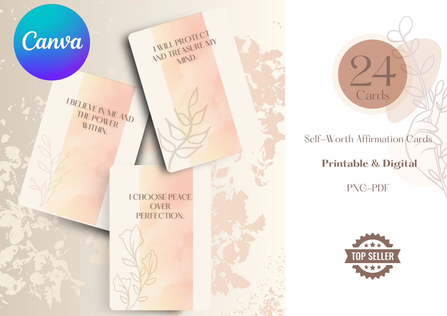 Self- Worth Affirmation Cards