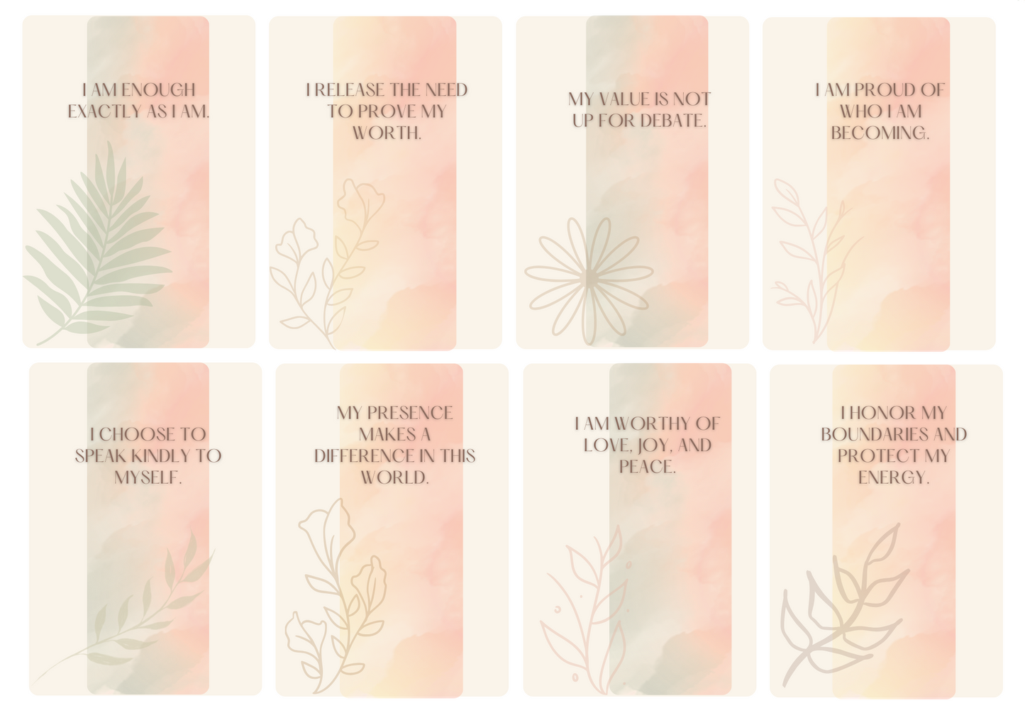 Self- Worth Affirmation Cards